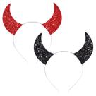 Bandana Jmkcoz Devil Horns, fantasia de Halloween, preta, vermelha