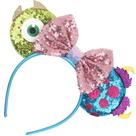 Bandana Leziazany Christmas Monster Mouse Ears, laço de lantejoulas