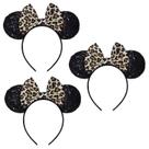 Bandana LIHELEI Leopard Minnie Ears Mouse para mulheres e meninas