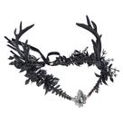 Bandana MOSTORY Black Flower Antler Crown para mulheres
