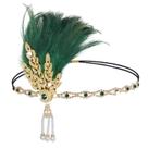 Bandana Tongcloud Flapper Feather da década de 1920 Gatsby Green