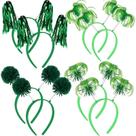Bandanas Censen Halloween Pom Pom Tinsel com rabos de cavalo x8 verdes