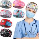 Bandanas com botões WILLBOND Bandanas antiderrapantes para enfermeiras x6 Bandanas com botões WILLBOND Bandanas antiderrapantes para enfermeiras x6