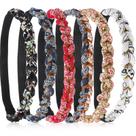 Bandanas com elástico floral trançado Chuangdi para mulheres x6 Bandanas com elástico floral trançado Chuangdi para mulheres x6