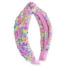 Bandanas com nó FROG SAC para meninas faixas de cabeça com nó de lantejoulas arco-íris para crianças, faixa de cabeça brilhante para crianças, acessórios de faixa de cabelo com miçangas brilhantes, enchimentos de cestas de Páscoa e meias
