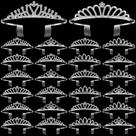 Bandanas de tiara Yuefunny Crystal para mulheres, conjunto de 24 pratas