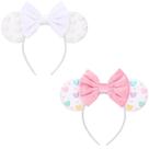 Bandanas DRESHOW Mouse Ears Glitter Faixas de cabelo para mulheres x2