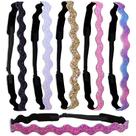 Bandanas FROG SAC Glitter Elastic para meninas, 6 peças