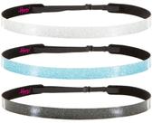 Bandanas Hipsy NO SLIP Glitter para mulheres, pacote com 3 unidades (preta/azul/prata)