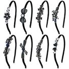Bandanas Lawie Rhinestone Flower Butterfly Crown, pacote com 8