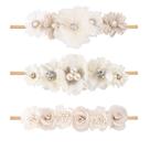 Bandanas para bebês, cherrboll, 3 peças de nylon floral macio, elástico