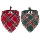 Bandanas para cães ADOGGYGO Xadrez, borlas de Natal, tamanho pequeno