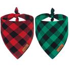 Bandanas para cães Malier Classic Buffalo Red Plaid Christmas, pacote com 2