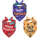 Bandanas para cães PAWCHIE, pacote com 3, ajustáveis para férias de Natal