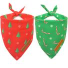 Bandanas para cães Realeaf, pacote com 2, Natal, vermelho, verde, Natal