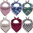 Bandanas para cães Remifa, 6 peças, xadrez reversíveis, ajustáveis, 45x40cm