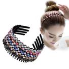 Bandanas ZOCONE Wave Rhinestone com pente de diamante, 5 unidades para mulheres