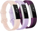 Bandas compatíveis com Fitbit Alta e Fitbit Alta HR, pacote com 3 pulseiras de silicone macio para Fitbit Alta HR Bandas com fivela de metal segura para homens e mulheres, pequenas
