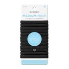 Bandas de cabelo GIMME Medium Hold No-Crease Black, pacote com 12