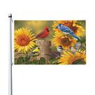 Bandeira Abucaky Primavera Verão Flores Pássaros 90x150cm Poliéster