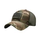 Bandeira americana camuflagem adesivo bordado Baseball Cap Net Hat Men Outdoor tiras autocolantes Cap