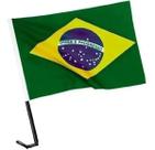 Bandeira Bandeirinha Do Brasil Para Carro Com Encaixe Em Poliéster Ref 8270
