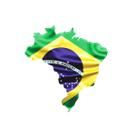 Bandeira Brasil Mapa Geográfico Adesivo Resinado Decorativo