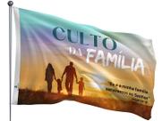 Bandeira Culto da Família Igreja Uma Face Tamanho 90x128cm - Culto Igreja Entrega Rápida