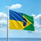 Bandeira da Ucrânia e Brasil 80cmx140cm Tecido Oxford 100% Poliéster