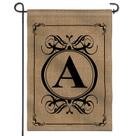 Bandeira de jardim Anley Classic Monogram Letter A 45x32cm Poliéster