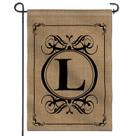 Bandeira de jardim Anley Classic Monogram Letter L 45x32cm Poliéster