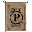 Bandeira de jardim Anley Classic Monogram Letter P 45x32cm Poliéster