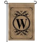 Bandeira de jardim Anley Classic Monogram Letter W 45x32cm Poliéster