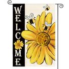 Bandeira de jardim AVOIN colorlife Spring Summer Bee Girassol 30x45cm