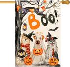 Bandeira de jardim Baccessor Halloween Boo House 70x100cm Serapilheira