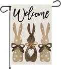 Bandeira de jardim HIUCUS Happy Easter Three Bunny 30x45cm Serapilheira Bandeira de jardim HIUCUS Happy Easter Three Bunny 30x45cm Serapilheira