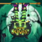 Bandeira de jardim iluminada FLAGMESAGE Halloween 28x40 cm Solar