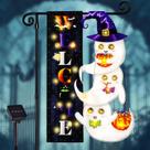 Bandeira de jardim iluminada FLAGMESAGE Halloween Ghost 30x45cm
