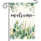 Bandeira de jardim Weizedm Primavera Verão Floral Eucalipto 30x45cm
