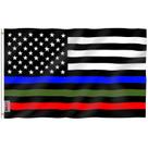 Bandeira de poliéster Anley Fly Breeze Thin Blue Red Green Line 90x150cm
