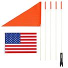 Bandeira de Segurança para Bicicleta Uelfbaby (6 Pés) - Poste de Fibra de Vidro e Bandeira EUA