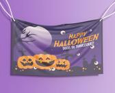 Bandeira Decorativa Doces ou Travessuras Halloween 80cmx140cm Tecido Oxford 100% Poliéster