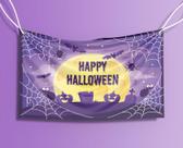 Bandeira Decorativa Lua Happy Halloween 80cmx140cm Tecido Oxford 100% Poliéster Bandeira Decorativa Lua Happy Halloween 80cmx140cm Tecido Oxford 100% Poliéster