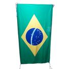 Bandeira do Brasil 150 x 90 cm em Tecido 100% Poliester Macio Com Amarras Para Mastro Sacadas Fachadas Paredes Internas