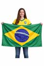 Bandeira do Brasil grande 1,47 x 95cm Cetim Premium decoração copa do mundo