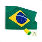 Bandeira do Brasil Grande 96x63cm Com Mini Corneta de Plástico 6,5cm Copa do Mundo