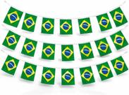 Bandeira Do Brasil Varal 40 Metros Com 80 Bandeiras Bandeirinhas Plásticas Para Decoração Bandeirinhas Copa Do Mundo E Eleições