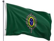 Bandeira do Exercito Brasileiro Fundo Verde Uma Face Estampada Tamanho 90x128cm