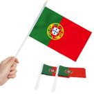 Bandeira em miniatura Anley Portugal, pacote com 12, 13 x 21 cm com bastão Bandeira em miniatura Anley Portugal, pacote com 12, 13 x 21 cm com bastão