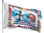 Bandeira Evangélica de Missões Nações Mundo Anunciem Sua glória Uma Face Estampada Tamanho 70x100cm - Culto Igreja Entre